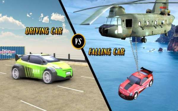 Falling Car Vs Driving Car: Muscle Car Drag Racing скриншот 2