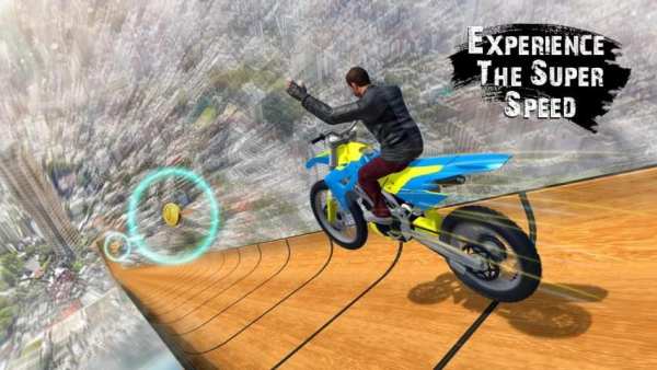 Mega Ramp Moto Racing: Permainan Mustahil Stunts screenshot 4