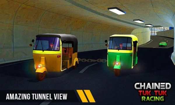 Chained Tuk Tuk 3D-Real Stunts Racing Tracks Rival screenshot 9