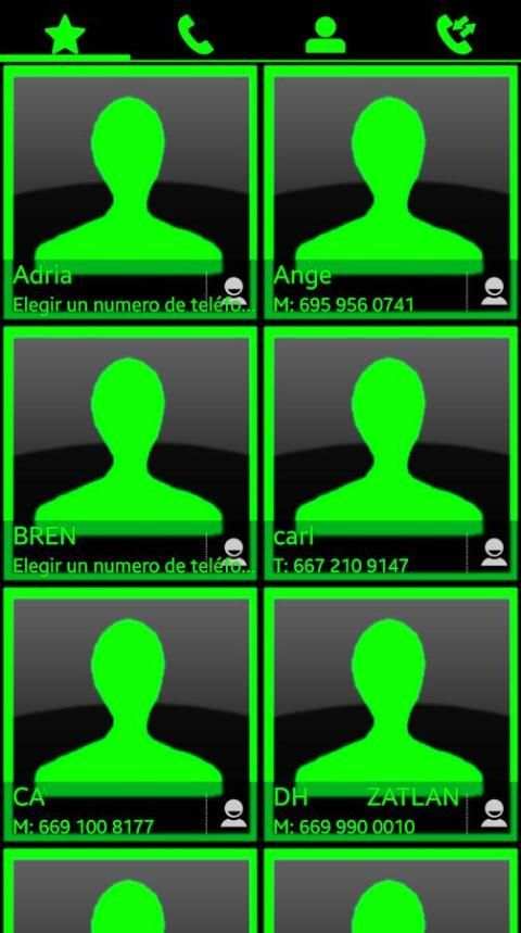 THEME SWIPE DIALER BIG BLACK GREEN screenshot 2