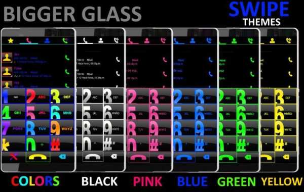 THEME SWIPE DIALER BIG BLACK GREEN screenshot 3