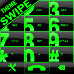 THEME SWIPE DIALER BIG BLACK GREEN иконка