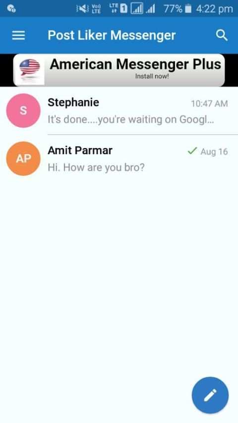 Post liker Messenger screenshot 4