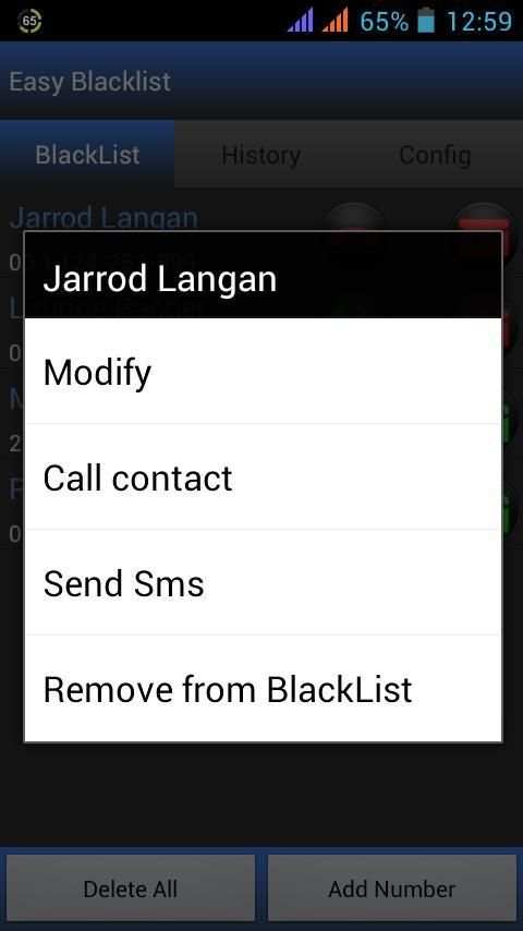 Easy BlackList - Call Sms - скриншот 4