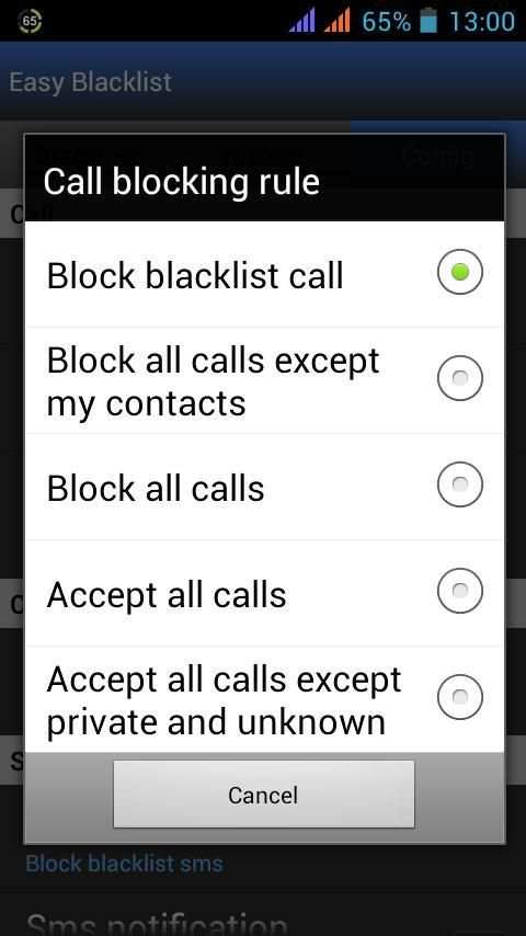 Easy BlackList - Call Sms - скриншот 2