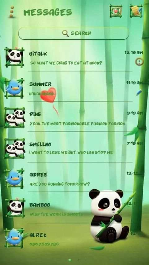 GO SMS PRO PANDA THEME скриншот 3