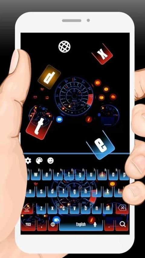 Hologram Car Keyboard Theme скриншот 3