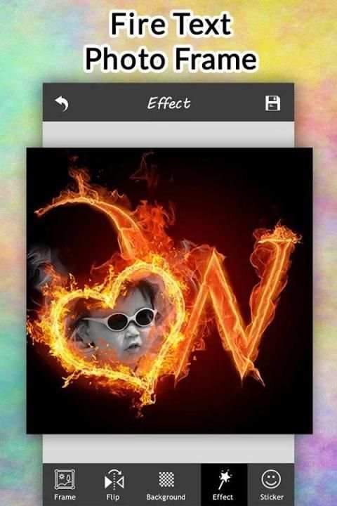 Fire Text Photo Frame screenshot 5