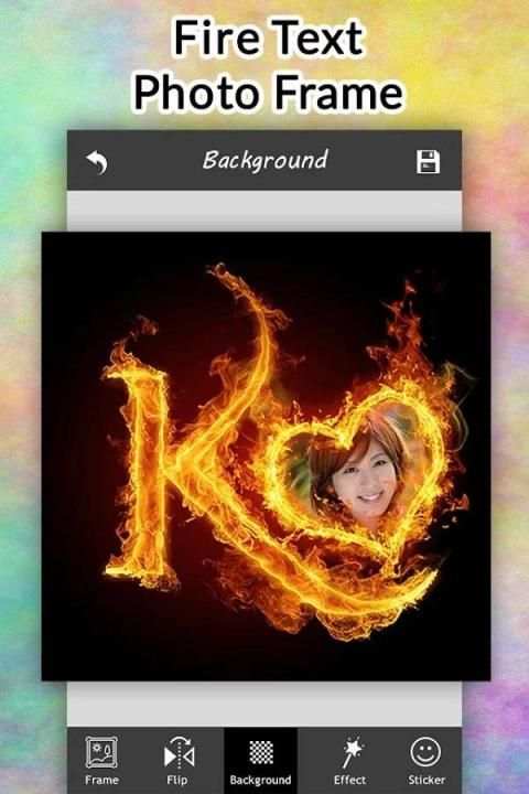 Fire Text Photo Frame скриншот 4