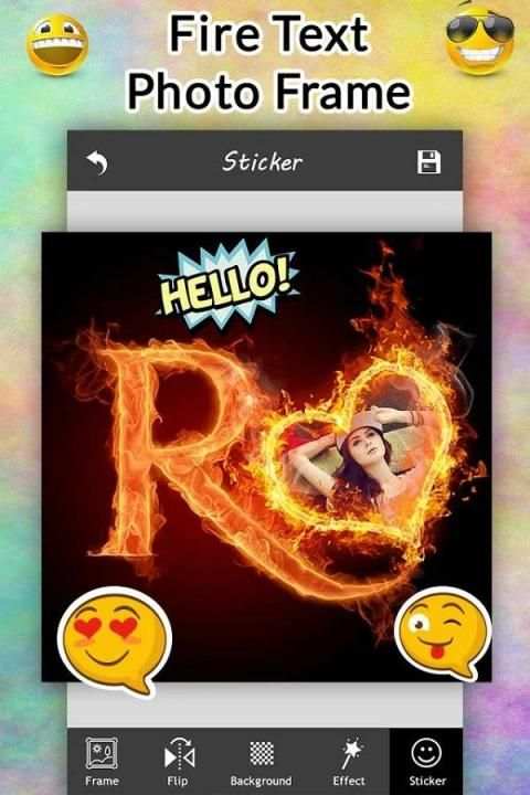 Fire Text Photo Frame screenshot 6