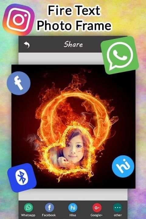 Fire Text Photo Frame screenshot 1