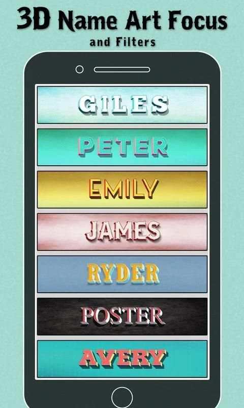 3D Name Art - Focus And Filters 2 تصوير الشاشة