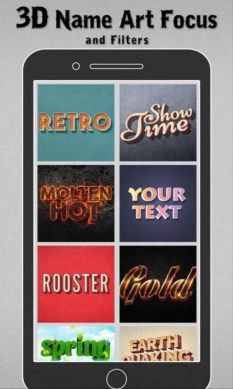 3D Name Art - Focus And Filters 4 تصوير الشاشة