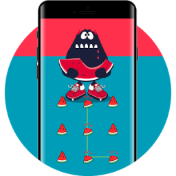 Watermelon APP Lock Theme Monster Pin Lock Screen иконка