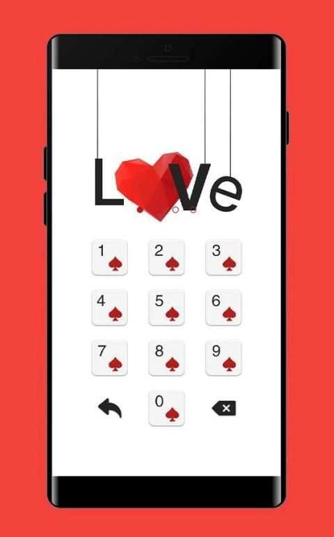 HeartS APP Lock Theme Poker Pin Lock Screen स्क्रीनशॉट 2