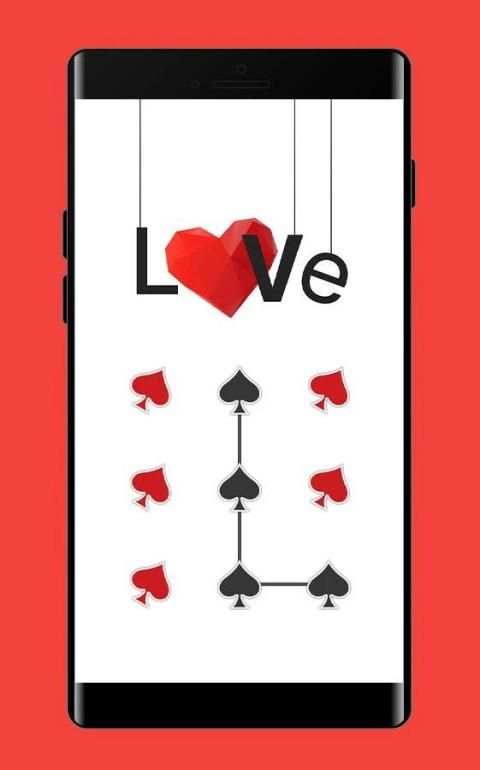 HeartS APP Lock Theme Poker Pin Lock Screen स्क्रीनशॉट 3