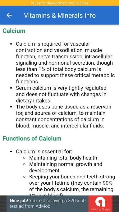 Vitamins & Minerals Info screenshot 1