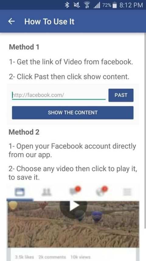 Facebook Video Downloader screenshot 1