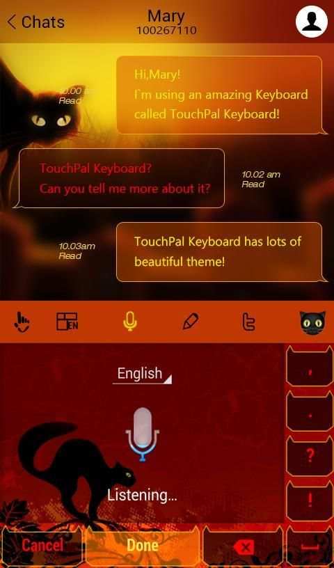 TouchPal Halloween Cat Theme 2 تصوير الشاشة