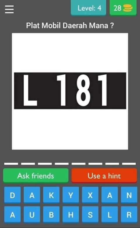 Tebakan Kode Plat Mobil screenshot 1