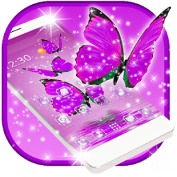 ikon Purple Butterflies Launcher Theme