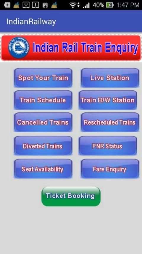 Indian Rail Train Enquiry स्क्रीनशॉट 2