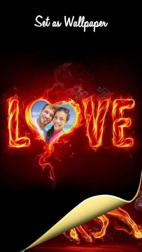 Fire Text Photo Frame скриншот 1