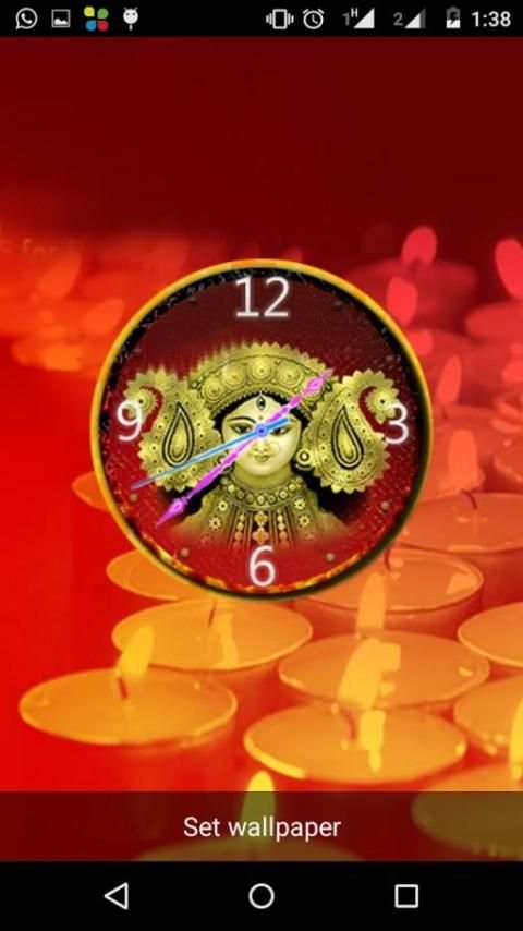 Durga Mata Clock Live Wallpaper 4 تصوير الشاشة