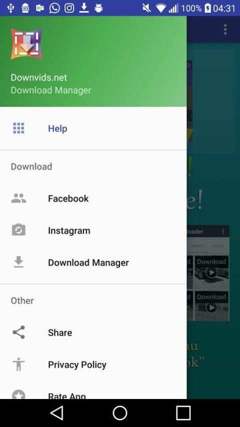Downvids Helper - One touch DW 1 تصوير الشاشة