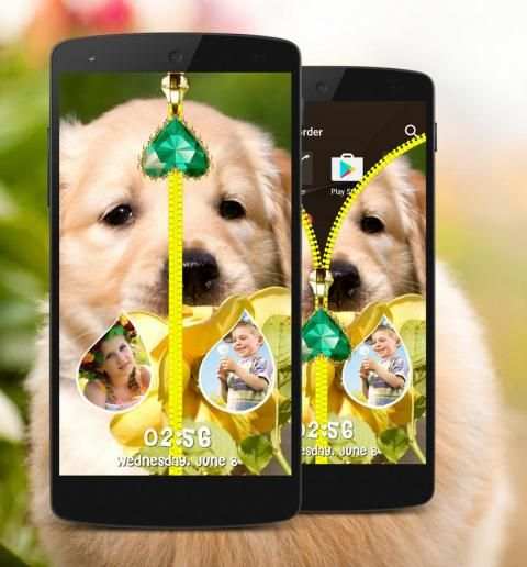 Puppy Zipper Lock Screen स्क्रीनशॉट 2