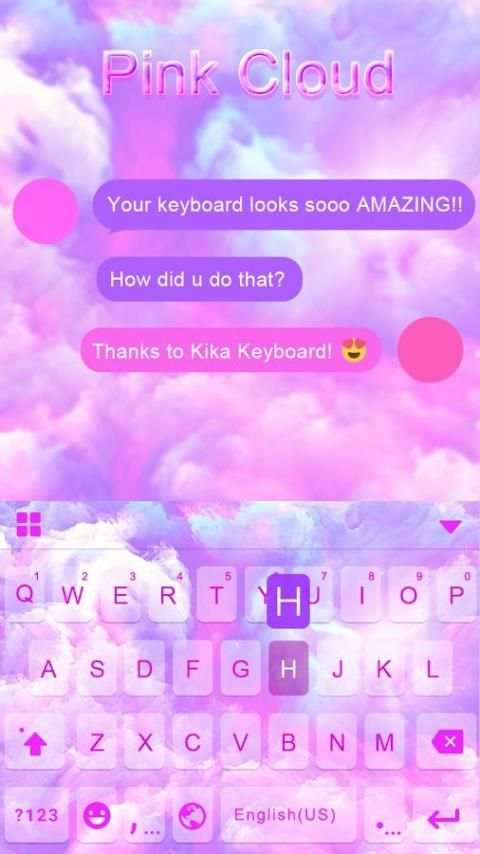 Pink Cloud ikeyboard Theme screenshot 5