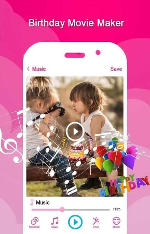 Birthday Movie Maker withMusic स्क्रीनशॉट 5