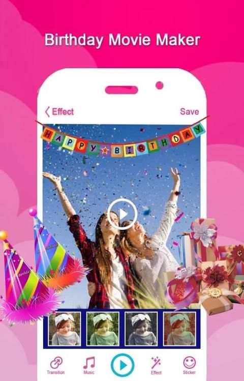 Birthday Movie Maker withMusic स्क्रीनशॉट 4