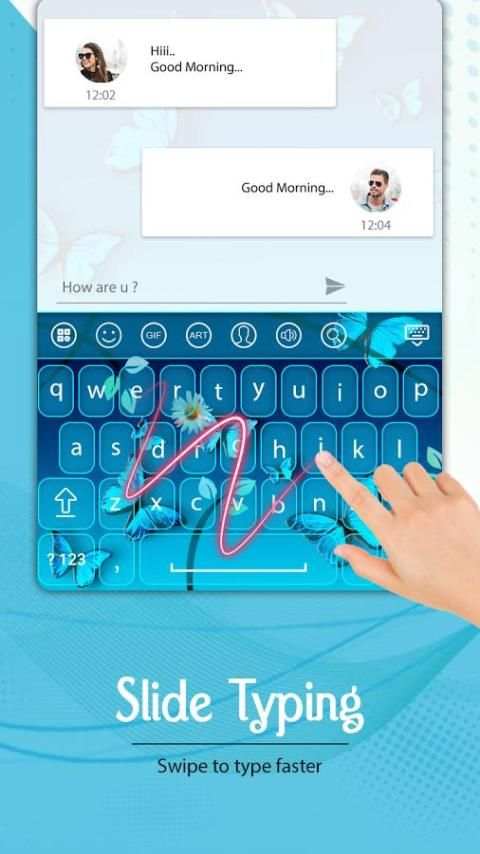 Neon Butterfly Keyboard screenshot 3