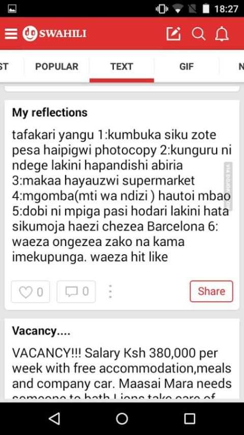 Swahili Jokes & Funny Pics screenshot 1
