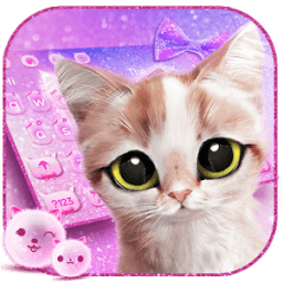 Pink Cute Cat Keyboard Theme иконка