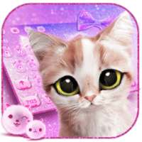 Pink Cute Cat Keyboard Theme