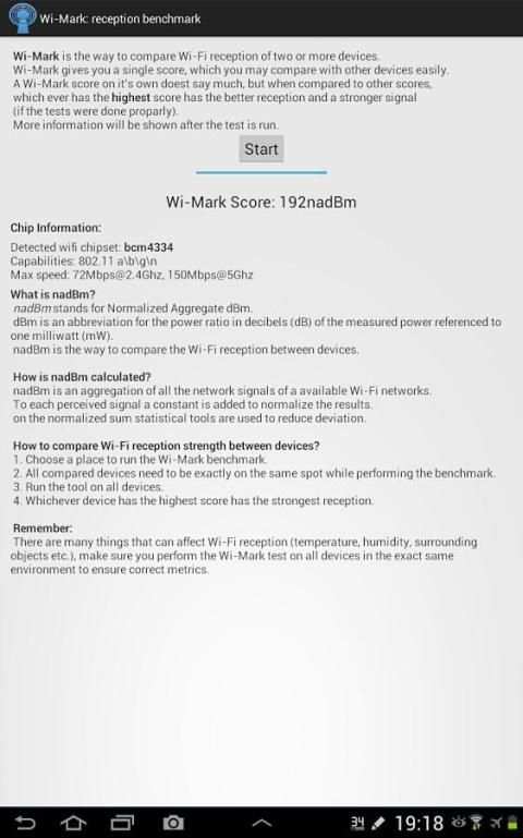 Wi-Mark: reception benchmark скриншот 1