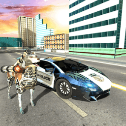 US Полиция Машина робот Transform: коп Собака иконка