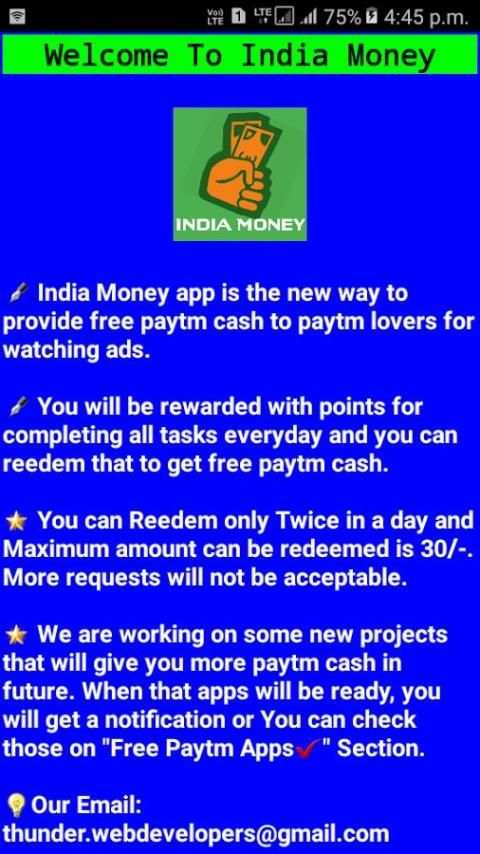 India Money: Free Paytm Cash screenshot 1