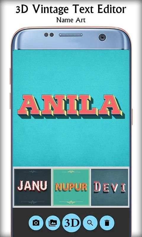 3D Vintage Text Editor - Name Art 7 تصوير الشاشة
