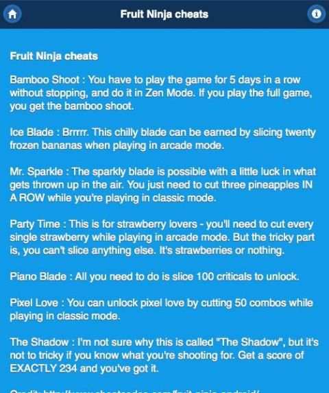 Mobile Game Cheat Codes - 2015 screenshot 1
