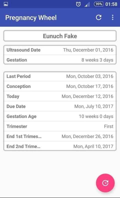 Pregnancy Wheel 8 تصوير الشاشة