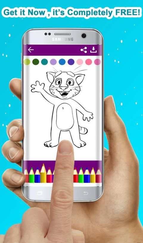 Talking Cat Tom Coloring Book screenshot 1