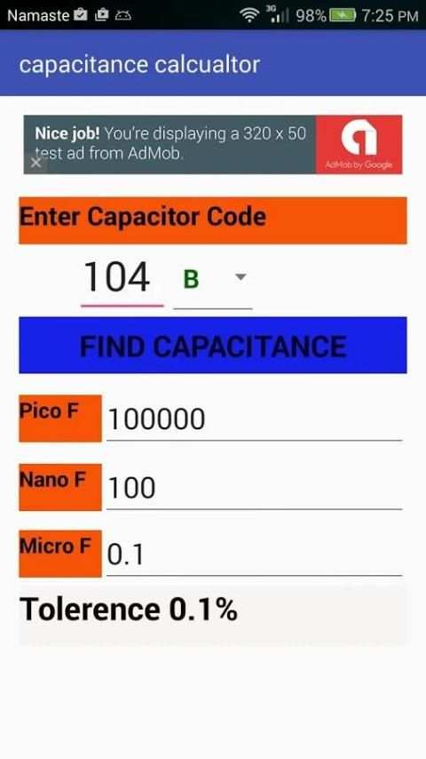Capacitance code Calculator скриншот 1