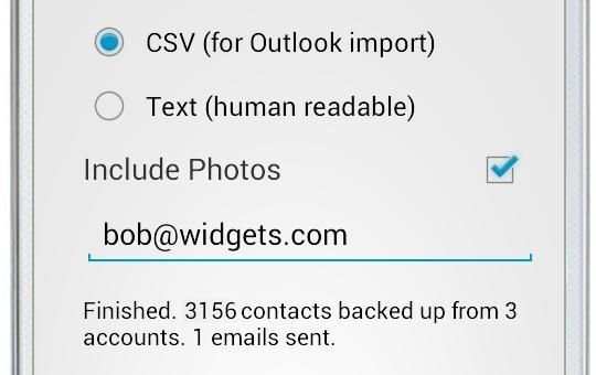123 Contact Backup 1 تصوير الشاشة