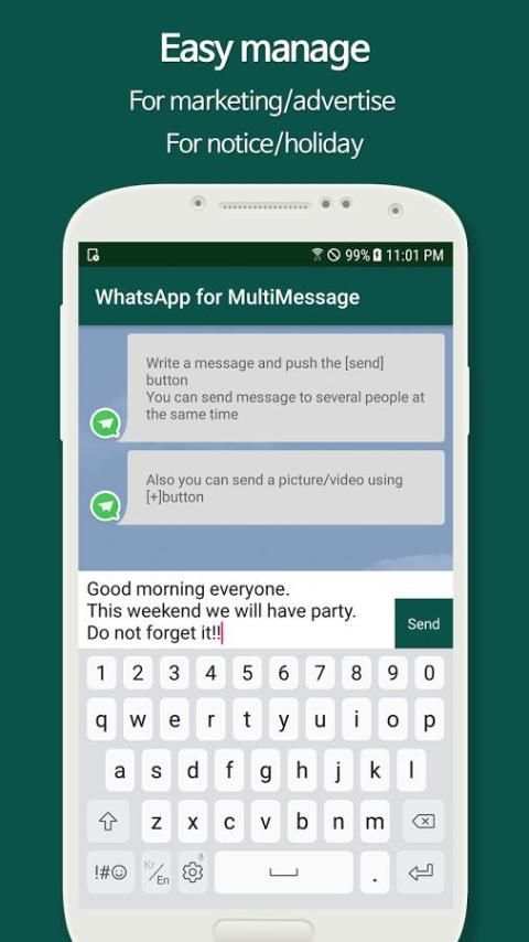 MultiMessage for Whatsapp screenshot 1
