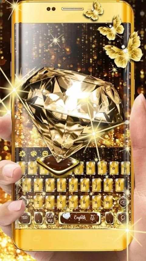 Gold Diamond Glitter Keyboard 4 تصوير الشاشة