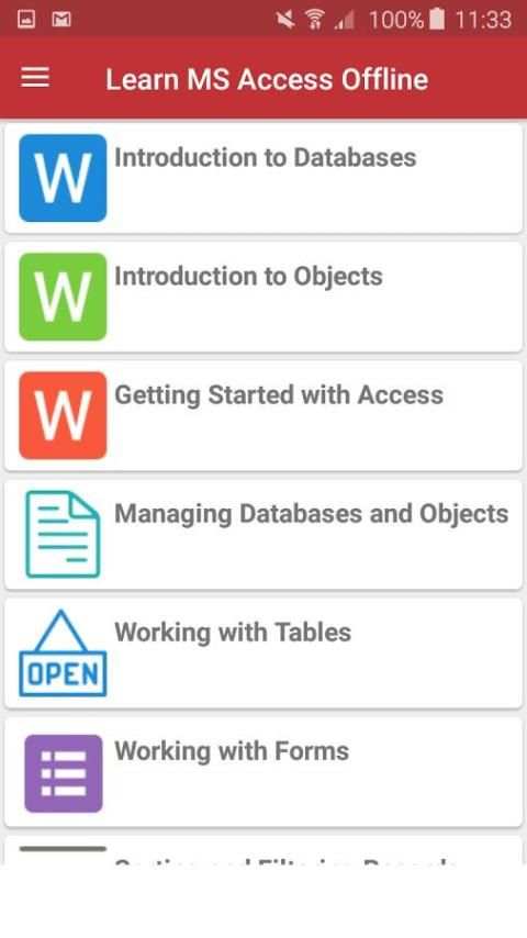 Learn MS Access Offline скриншот 5