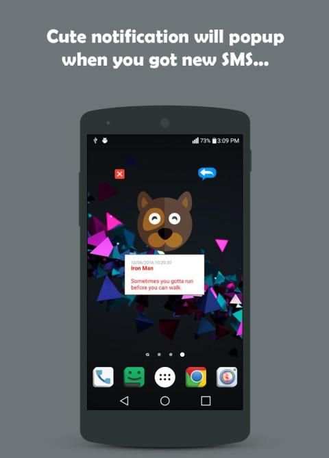 Cute SMS Popup Notification 6 تصوير الشاشة